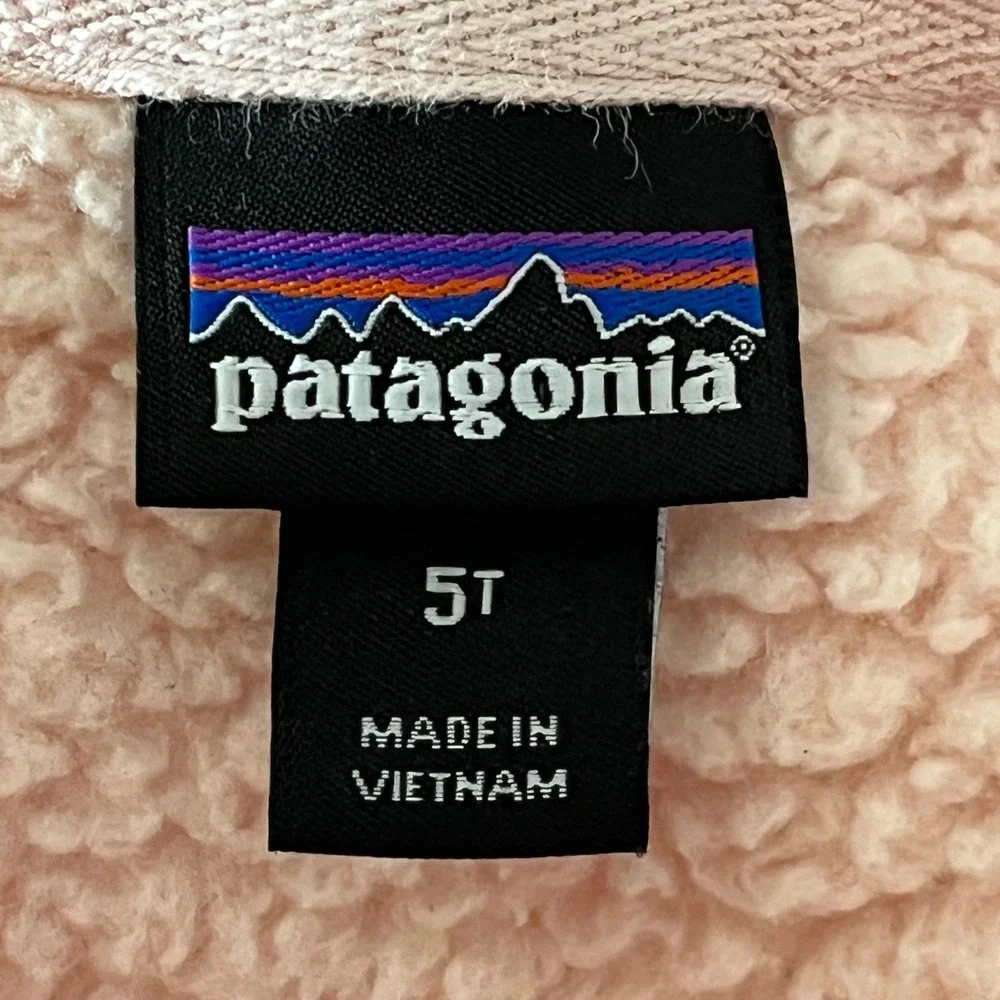 Patagonia Baby Furry Friends Hoody Toddler 5T Pink Bear Ear Full Zip 61155